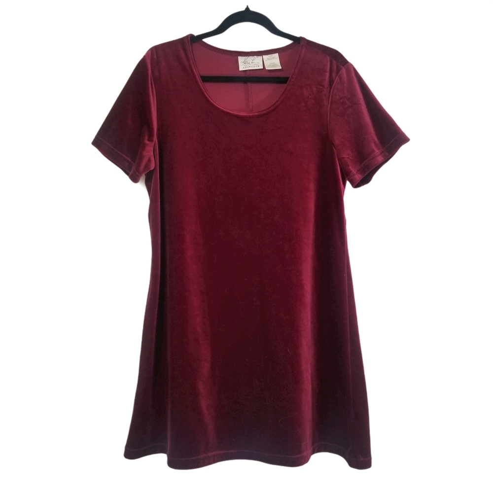 Vintage 90s Velvet Burgandy Dress